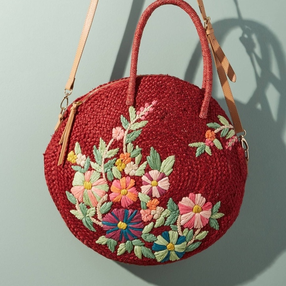 Anthropologie Handbags - Anthropologie Garden Raffia Crossbody Bag